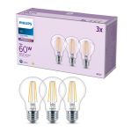 Lot 3x Philips Ampoule LED E27 Poire Filament Claire 7W 850lm - 840 Blanc Froid