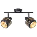 Brilliant Tyas Plafonnier Aluminium Métal Noir Dorée | Convient pour 2x E14